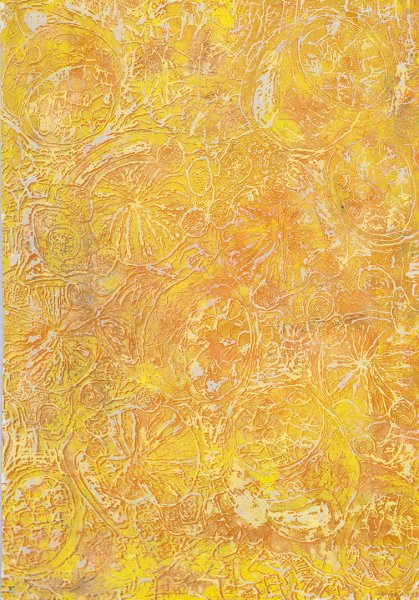 o. T., Linolschnitt auf Transparentpapier, 120 x 80 cm