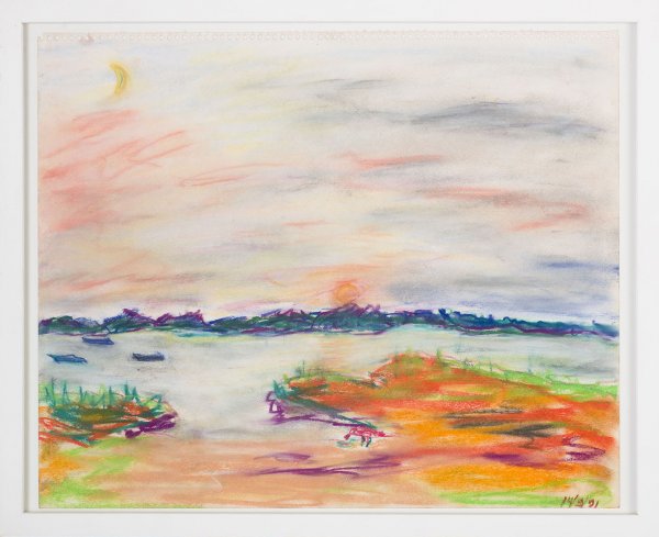 Long Island IV, 1989, Kreide auf Papier, 33 x 41 cm